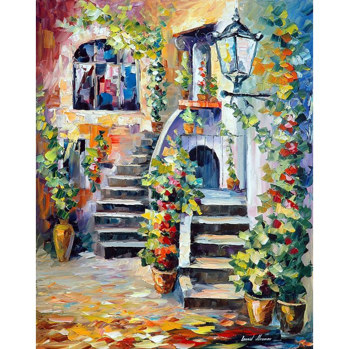 alley by the lake, alley by the lake Leonid Afremov, Leonid Afremov alley by the lake